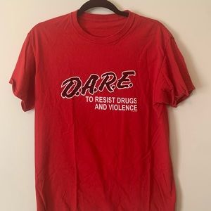 VINTAGE DARE T-Shirt! D.A.R.E. T-Shirt! Red
